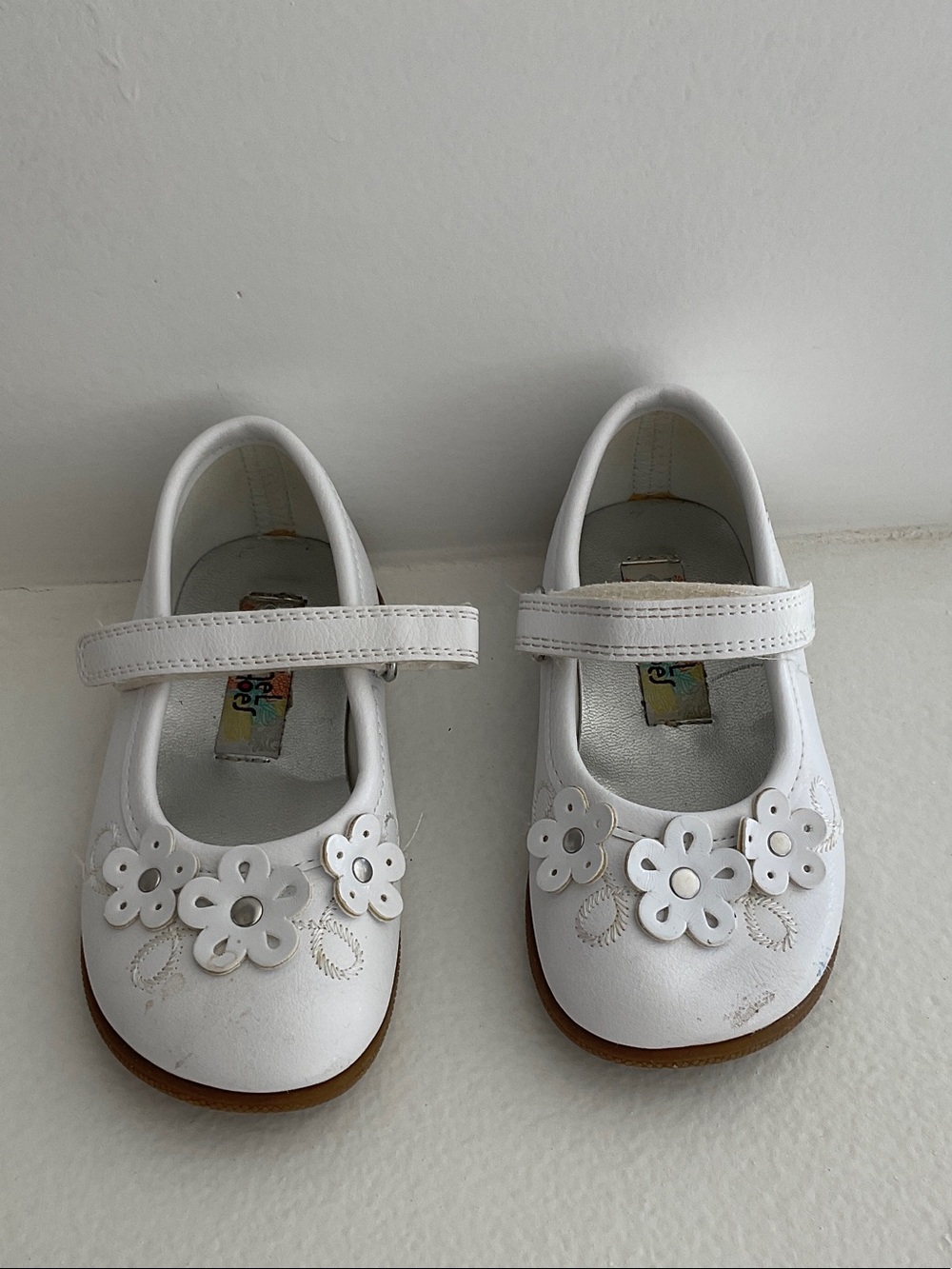 Rachel Shoes White Floral Mary Jane Toddler Shoes